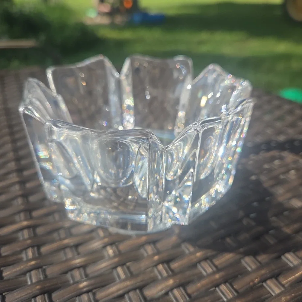 ORREFORS SWEDEN CORONA CRYSTAL GLASS BOWL LARS HELLSTEN SIGNED  6
